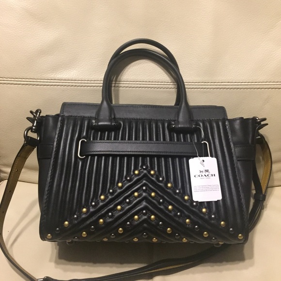 Coach Swagger 27 Black Quilting with Rivets - Picture 2 of 6